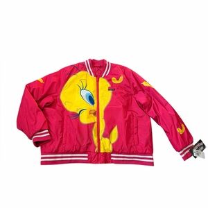 Members Only Tweety Bird Looney Tunes Pink Bomber Jacket Rare Women’s Sz 3X NWT